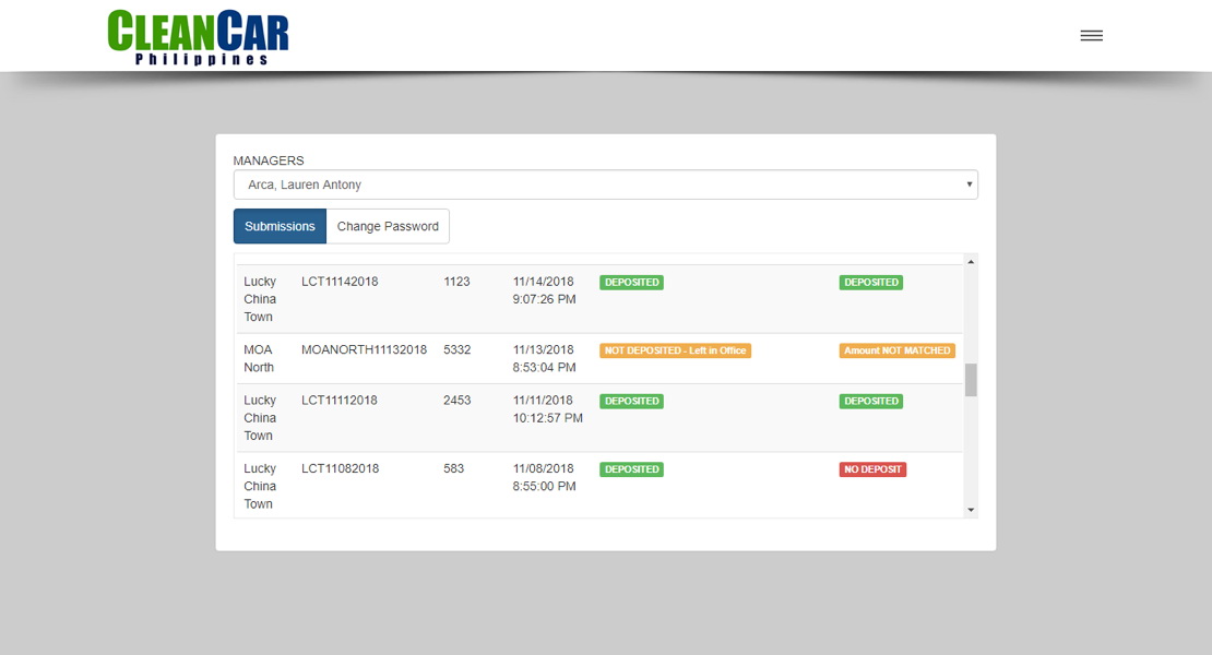 Daily Wash and Bank Transaction Monitoring System