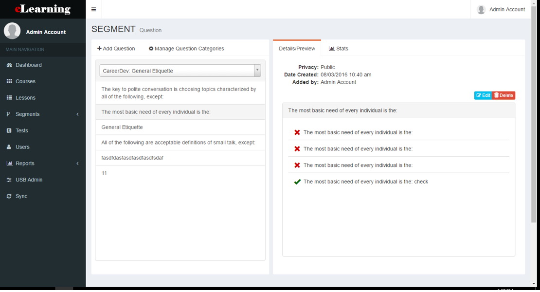 Learning Management System Admin