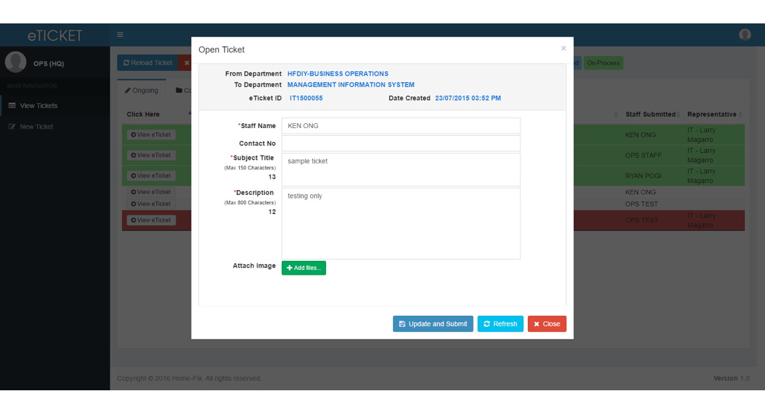 Support Ticket System